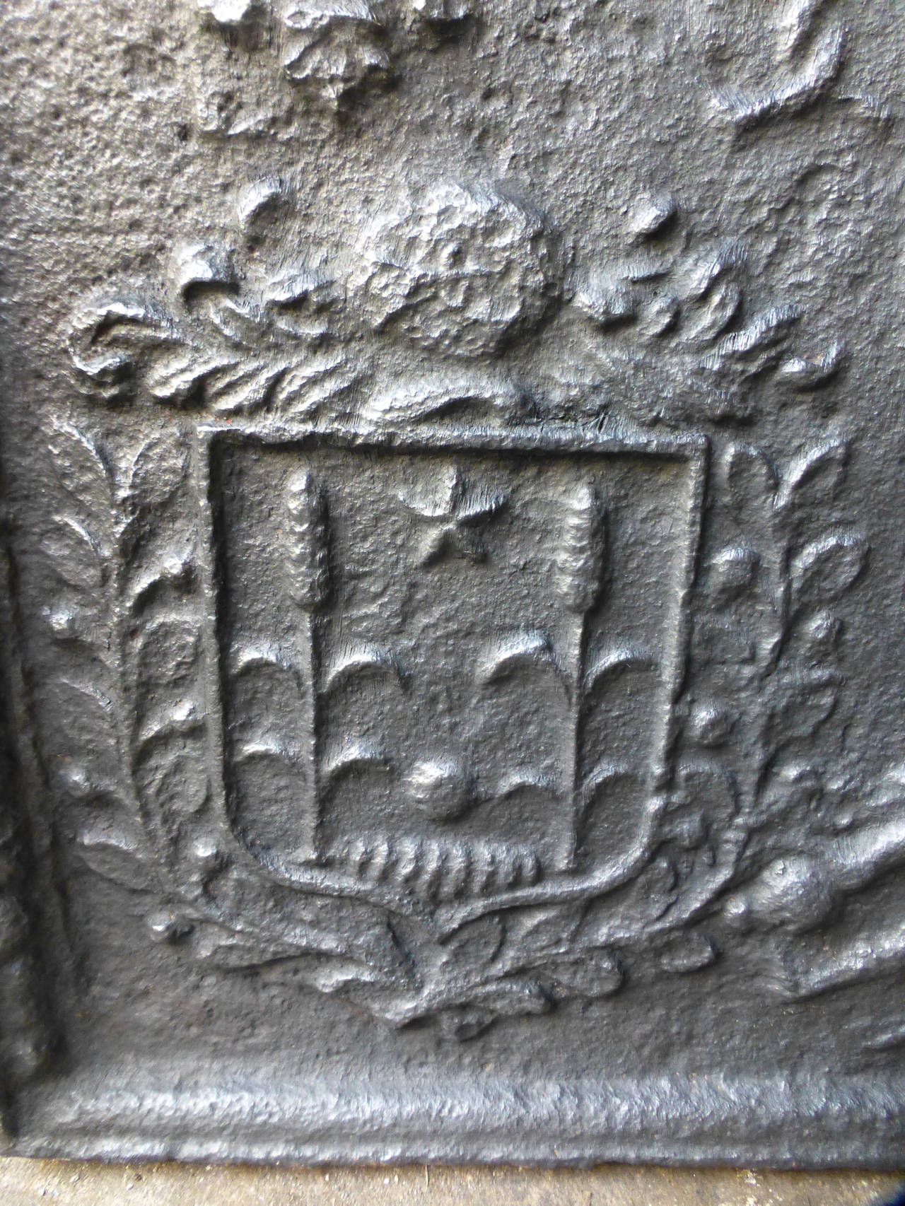 Cast 17th Century French Coat of Arms Fireback