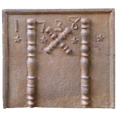 Pillars with Saint Andrew
s Cross Fireback, Dated 1738