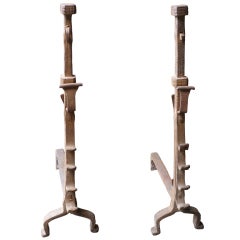 17th c. Gothic Andirons