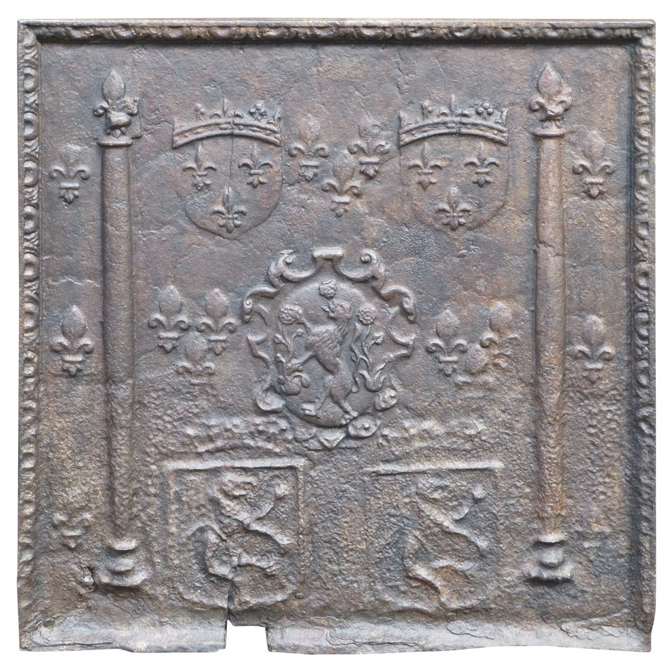 16th/17th Century Arms of France Fireback