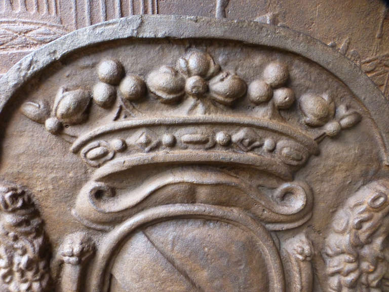 Iron 20th Century French Coat of Arms Fireback