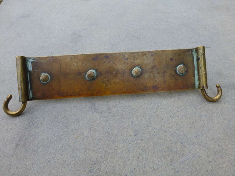 18th c. Copper Wall Rack For Fire Tools In Excellent Condition In Amerongen, NL