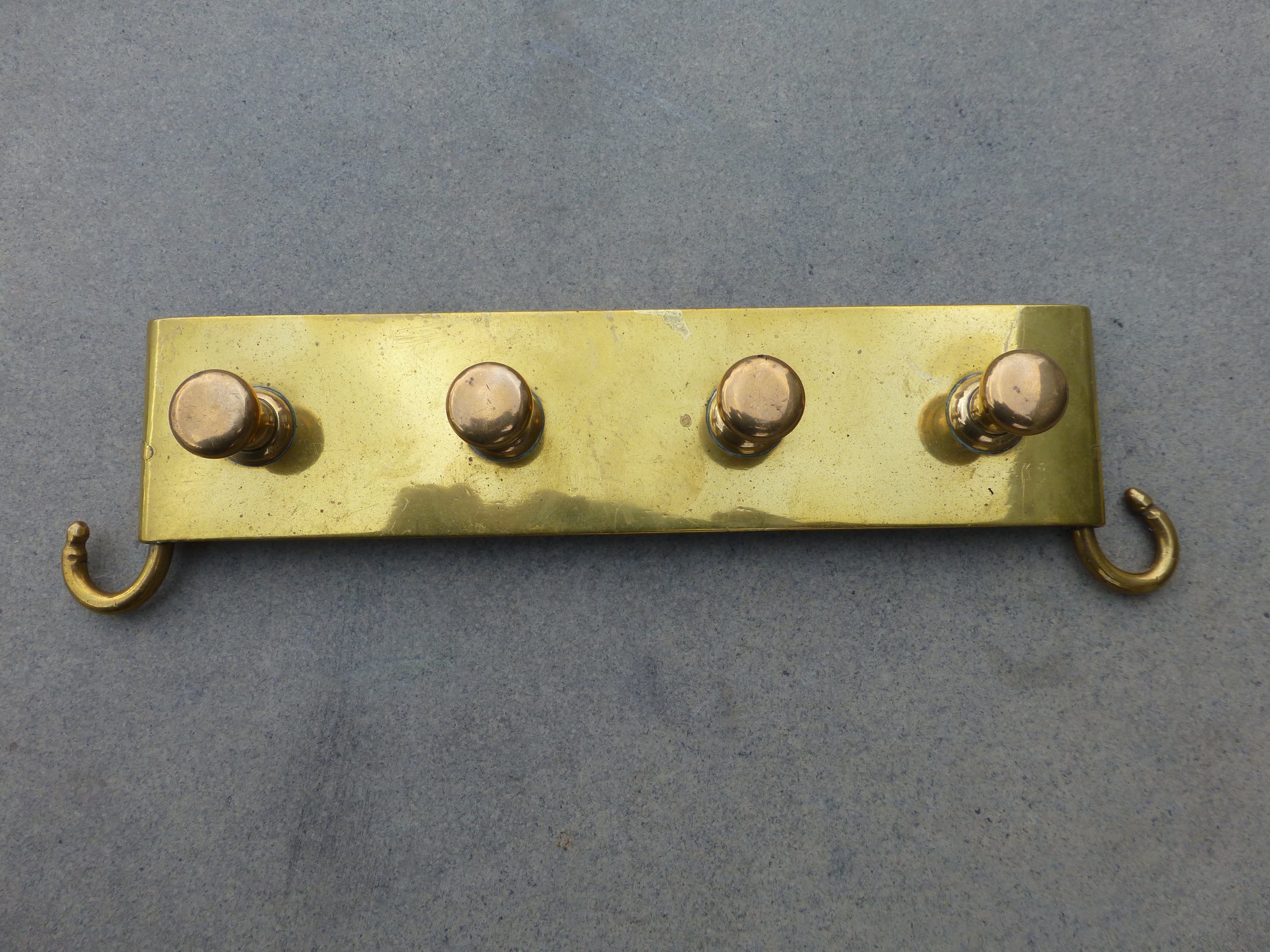 18th c. Copper Wall Rack For Fire Tools