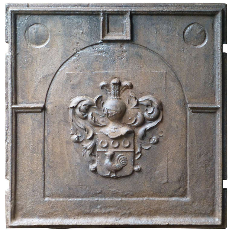 18th Century French Coat of Arms Fireback