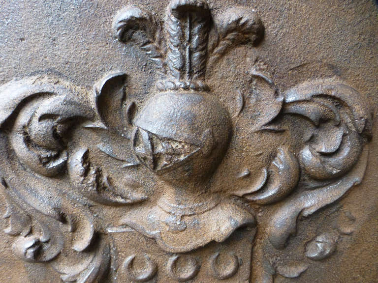 Iron 18th Century French Coat of Arms Fireback