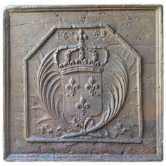 17th Century Arms of France Fireback, Dated 1659