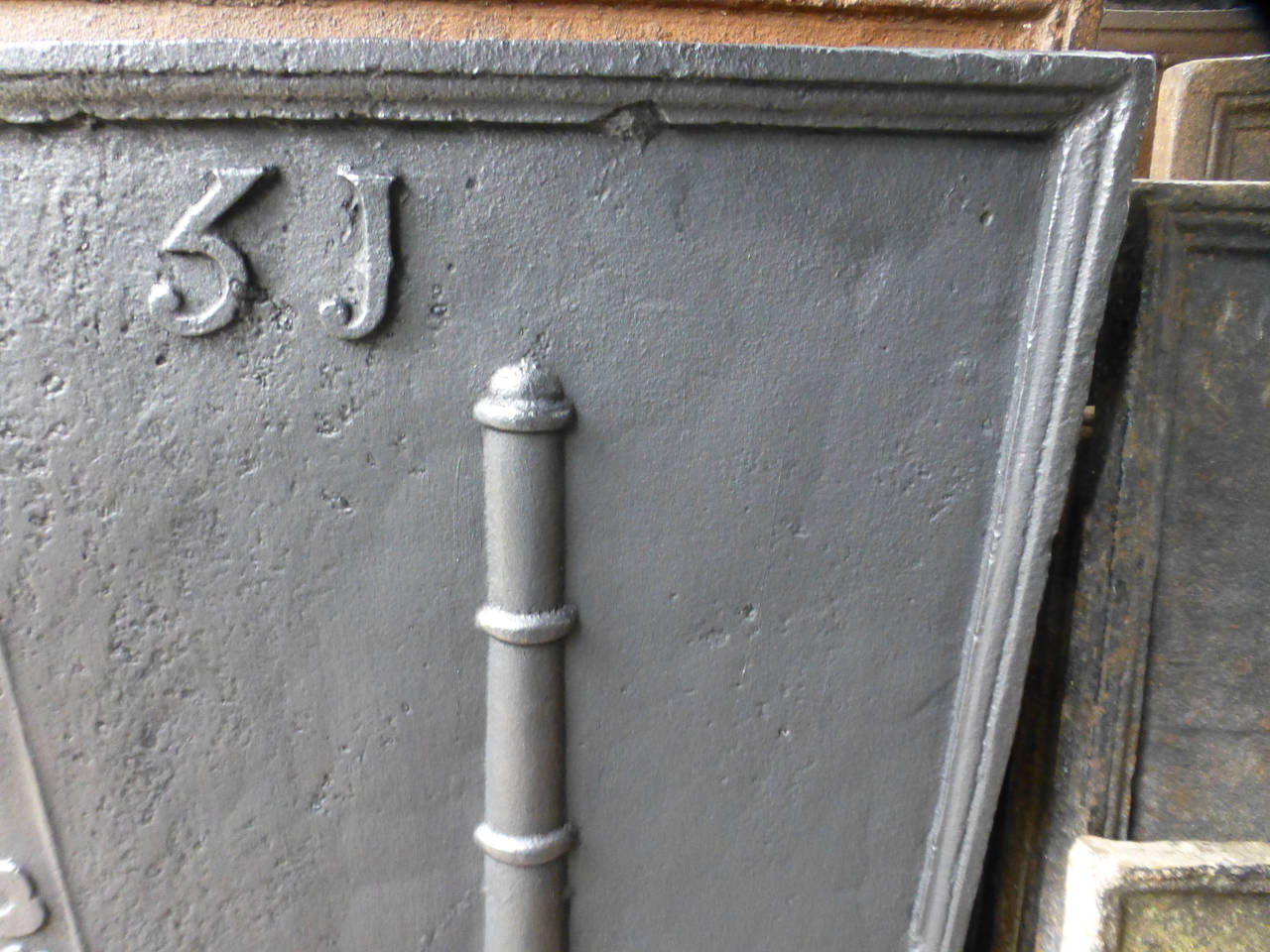 18th Century French Fireback with Monogram dated 1731 1