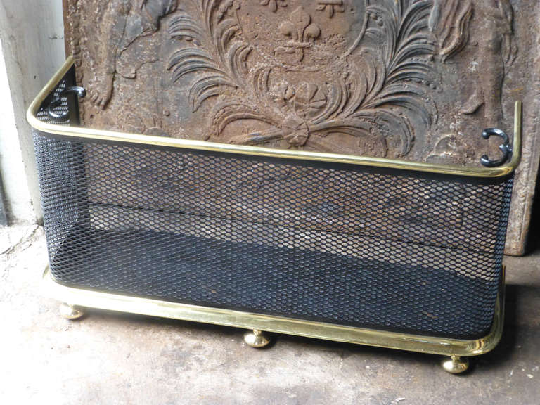 British 19th Century Brass and Iron Fireplace Screen