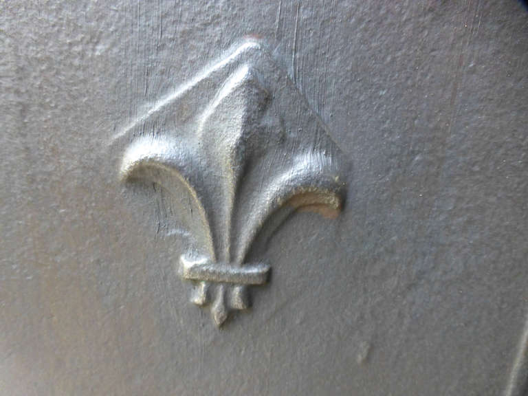 Iron 18th Century Arms of France Fireback, Dated 1748