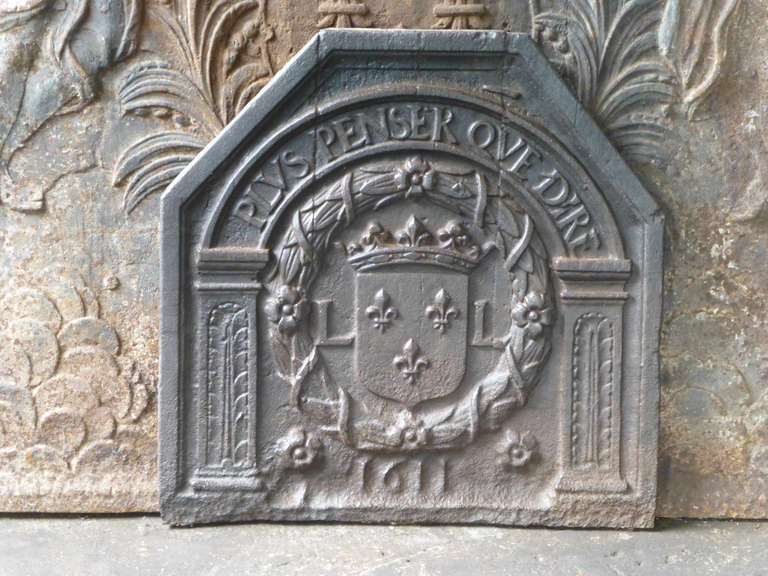 17th C. Plus Penser Que Dire Fireback, Dated 1611