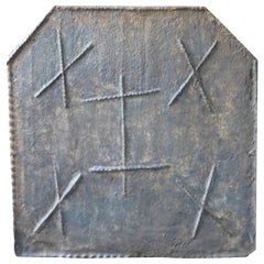 16th Century Gothic Fireback With Crosses Of Lorraine And Saint Andrew