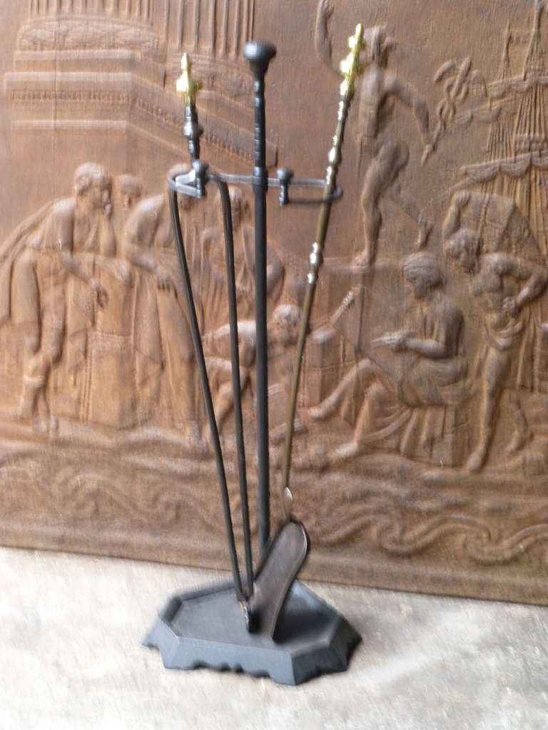 19th Century French Fire Tool Set and Stand In Good Condition In Amerongen, NL