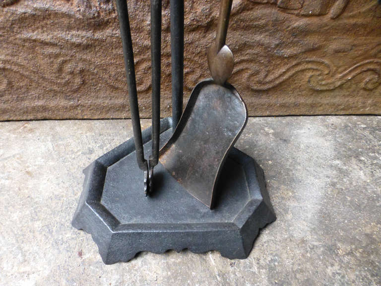 19th Century French Fire Tool Set and Stand 4
