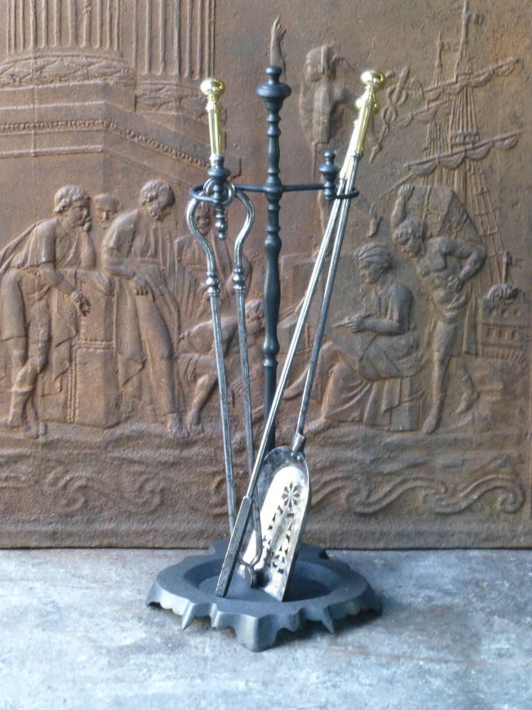 19th Century Fire Tool Set and Stand