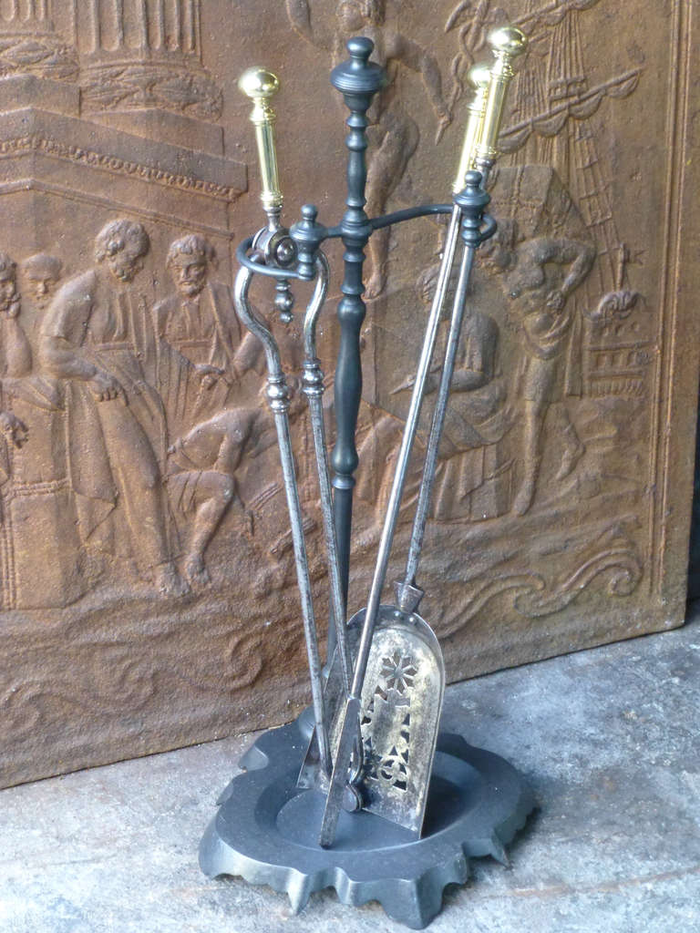 19th Century Fire Tool Set and Stand at 1stDibs