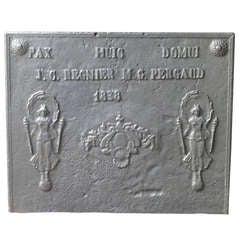 19th Century Marriage Fireback Dated 1838