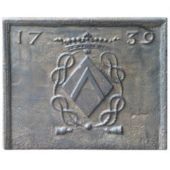 18th Century Arms Fireback Dated 1739