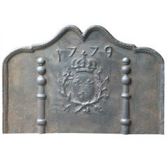 18th Century Arms of France Fireback Dated 1779