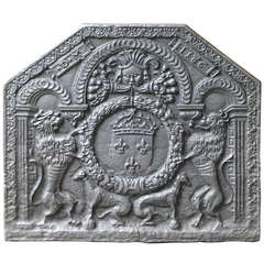 18th Century Arms of France Fireback, Dated 1586