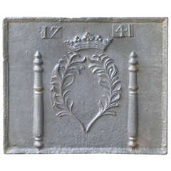 18th C. Arms Fireback Dated 1741