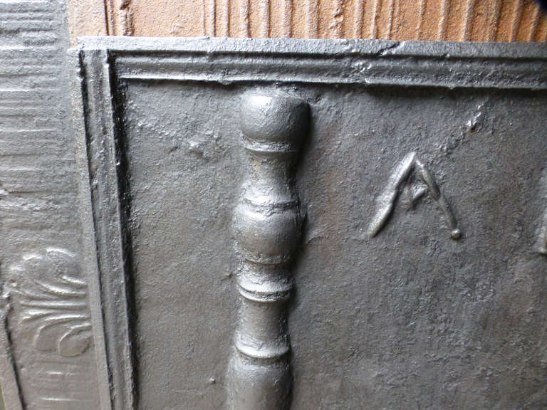 18th Century and Earlier 18th Century French Pillars Fireback