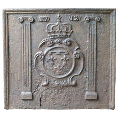 18th Century Arms of France Fireback, Dated 1712