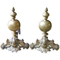 20th c. Louis XIV Style Andirons