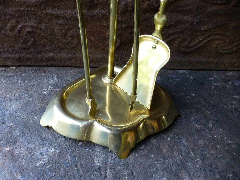 20th Century Brass Fireplace Tool Set 1