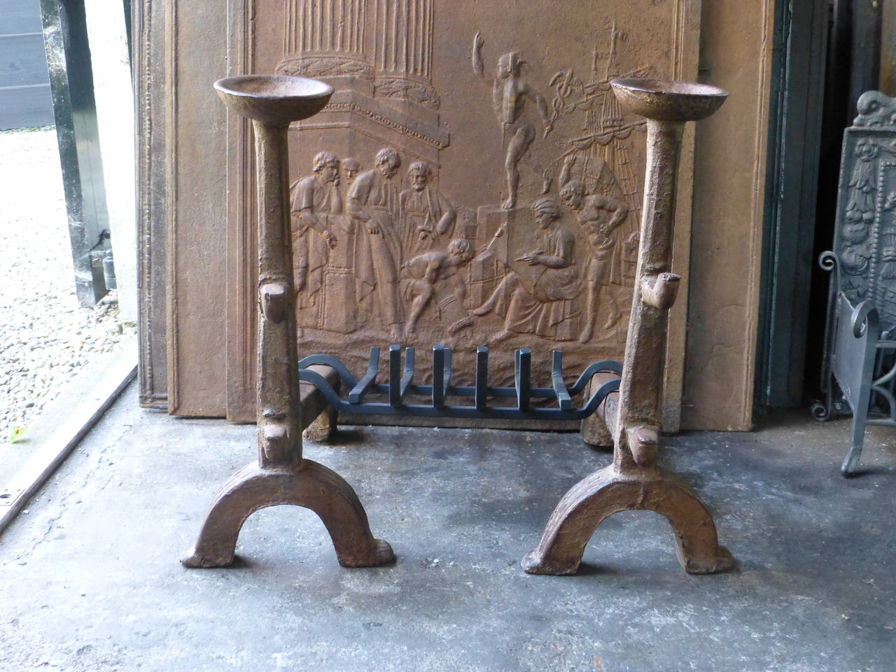 17th Century French Cup Dog Andirons 3
