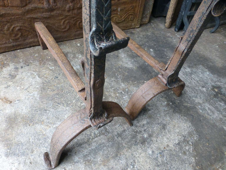 18th Century and Earlier 17/18th C. French Andirons