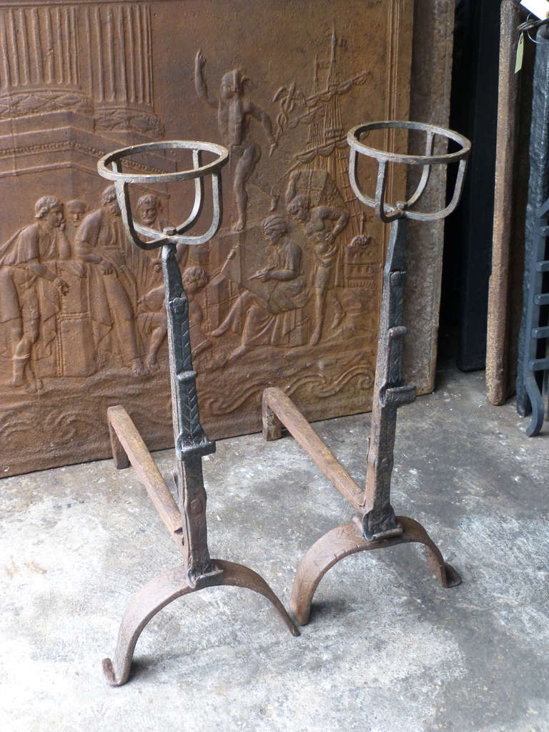 17/18th C. French Andirons In Good Condition In Amerongen, NL