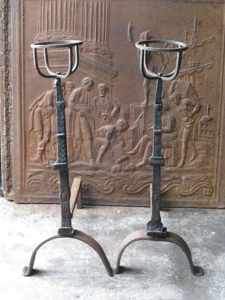 Door-to-door delivery to the US by UPS in 2-3 days for $ 154

We always have 200+ pair of antique andirons in stock that can be ordered on line. See our website http://www.firebacks.net.