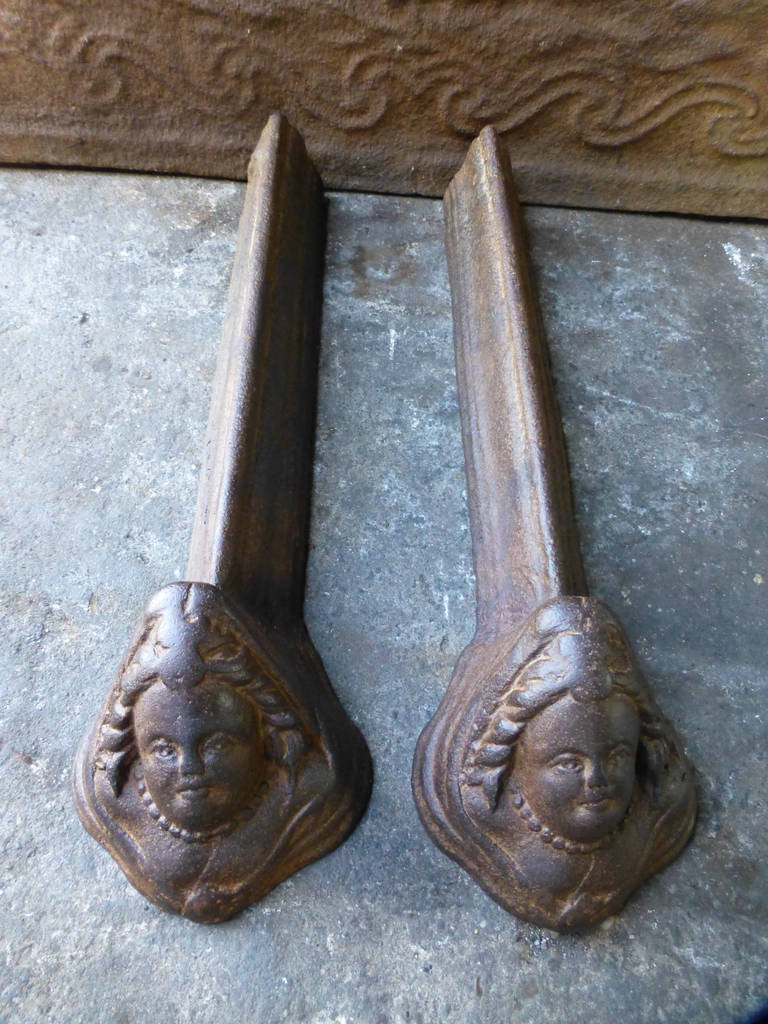 Louis XV 18th Century French Andirons - Firedogs For Sale
