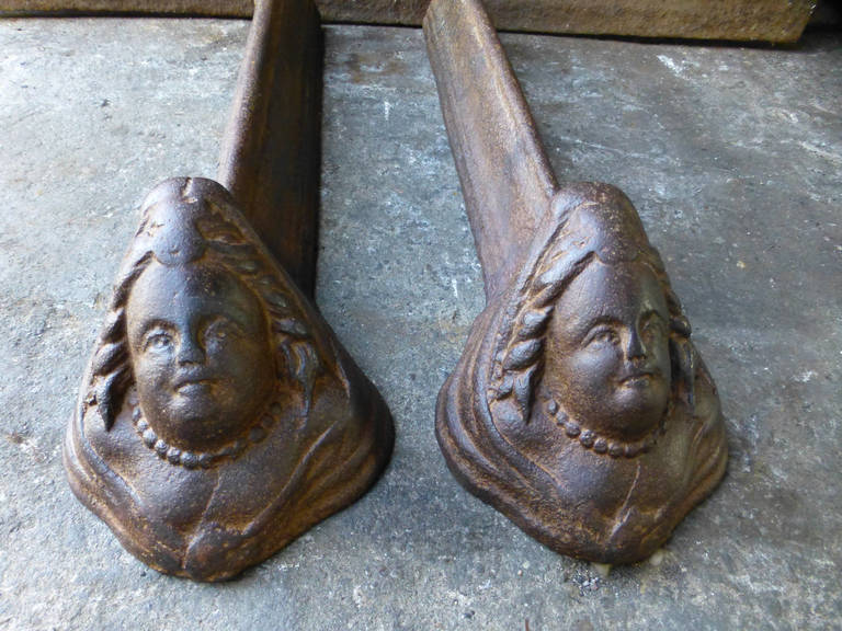 Cast 18th Century French Andirons - Firedogs For Sale