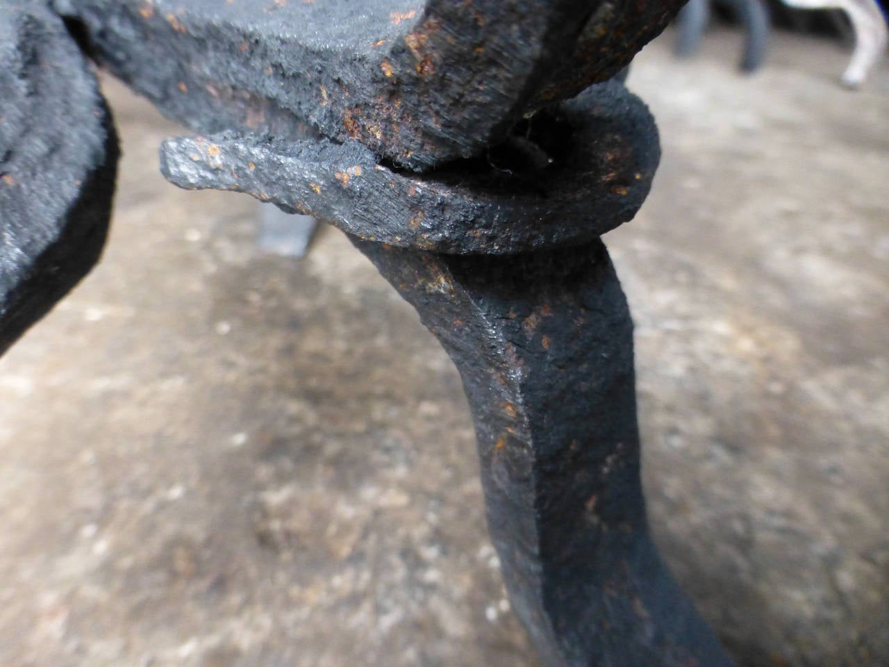 Cupdog francesi del XVII secolo, Andirons In condizioni buone in vendita a Soest, NL