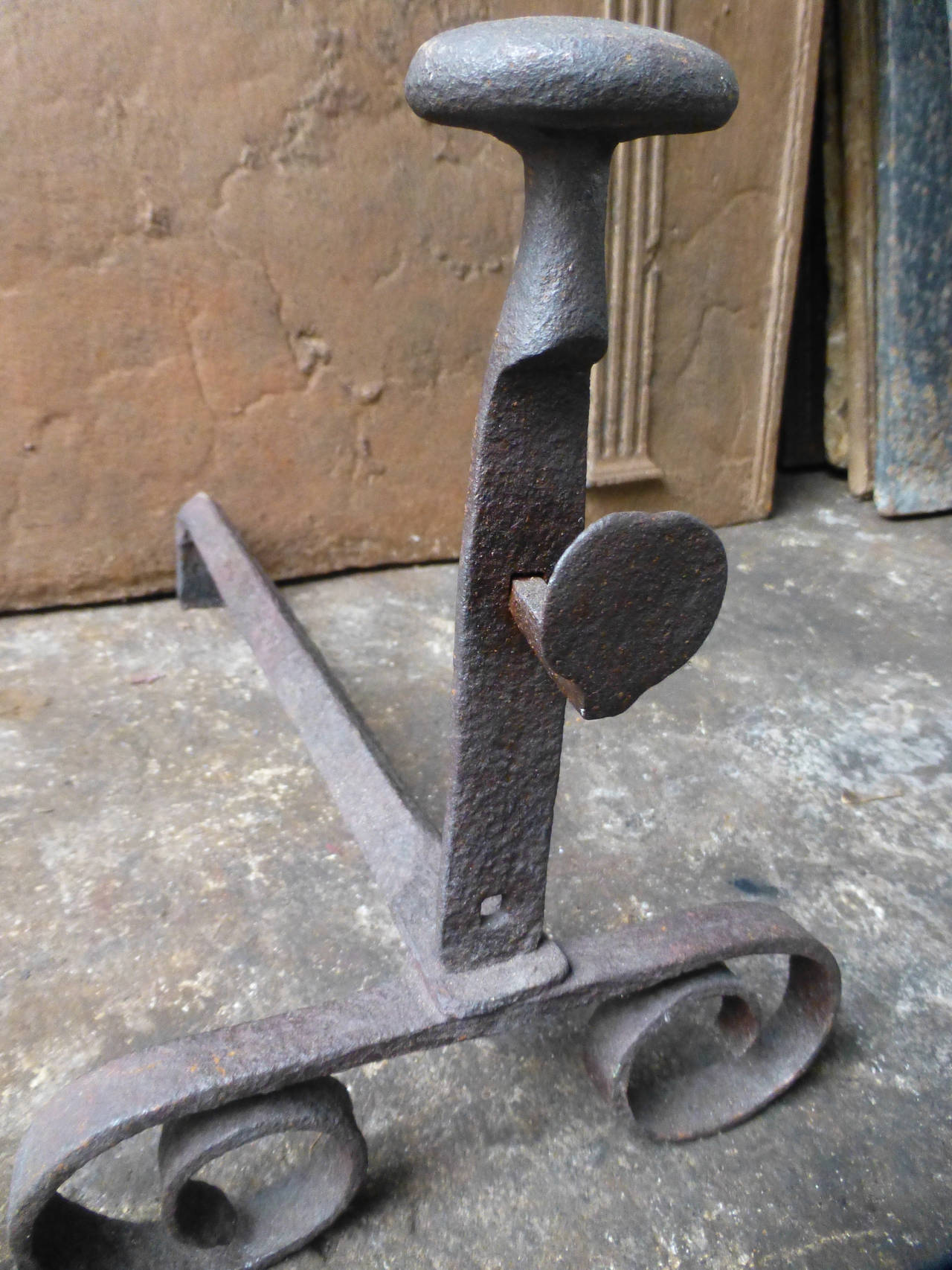 18th Century Louis XV Andirons, Firedogs In Good Condition For Sale In Soest, NL