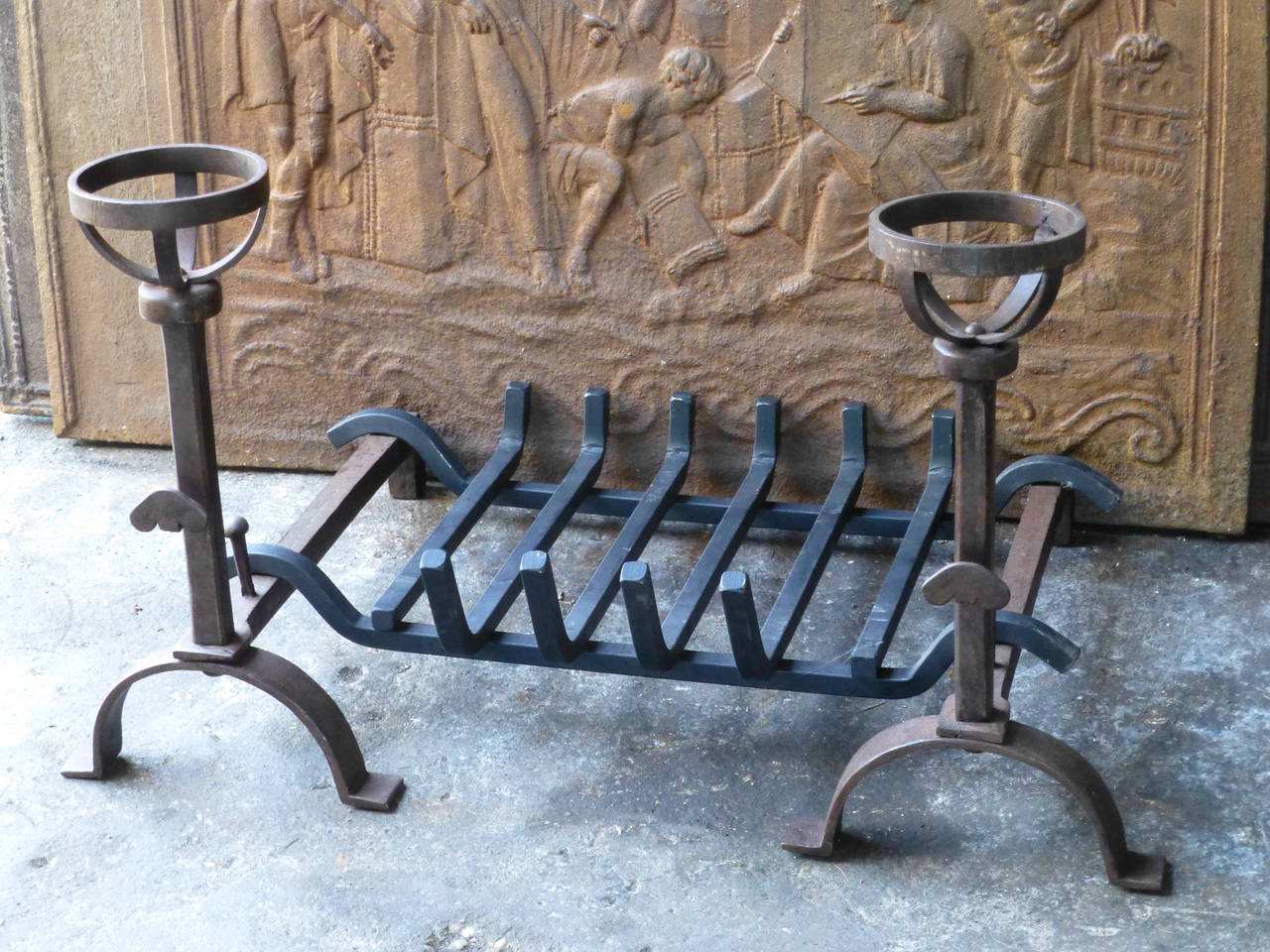 Wrought Iron Andirons, Cupdogs 1