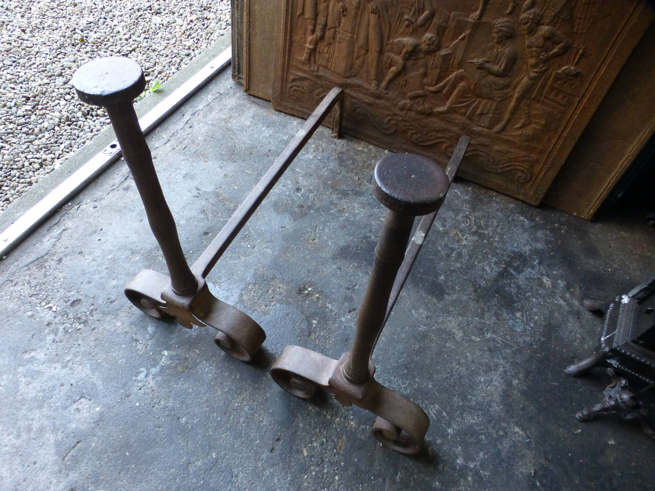 19th Century Large French Andirons, Firedogs In Good Condition In Amerongen, NL