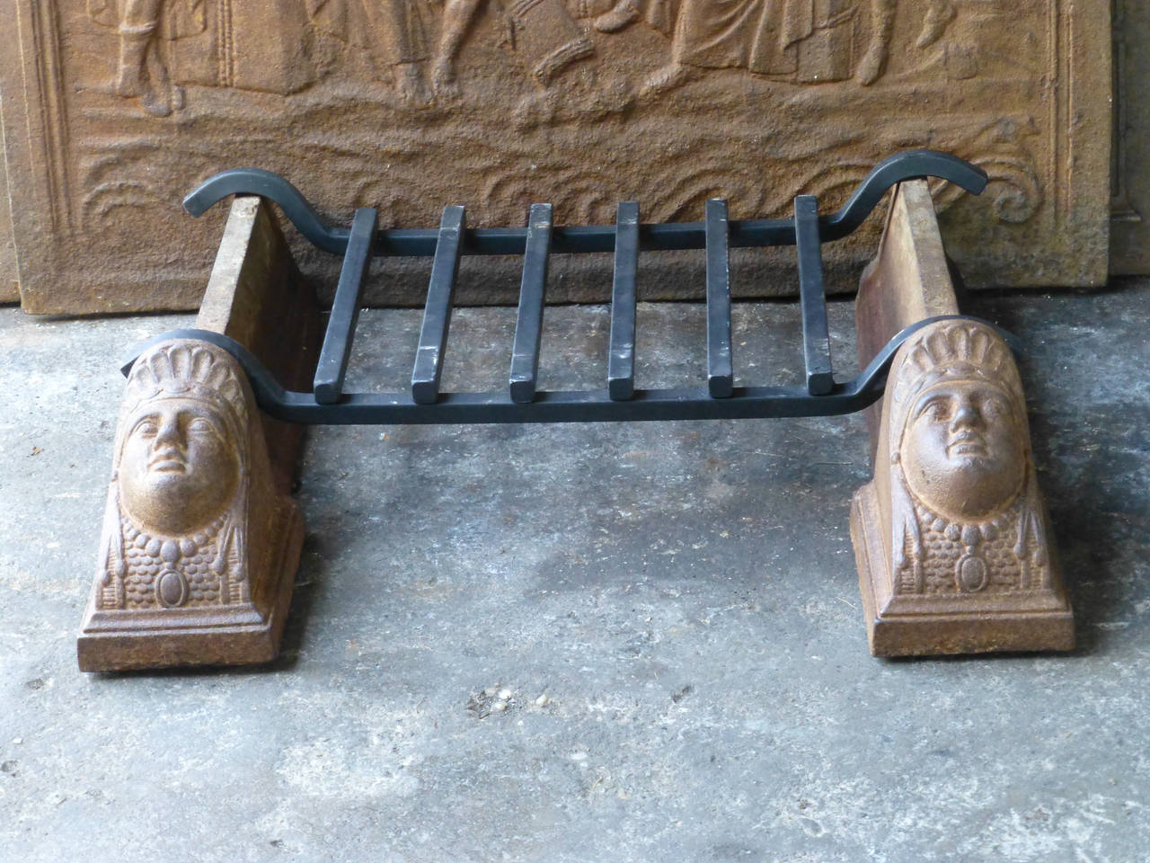 19th Century French Empire Andirons, Firedogs For Sale 1
