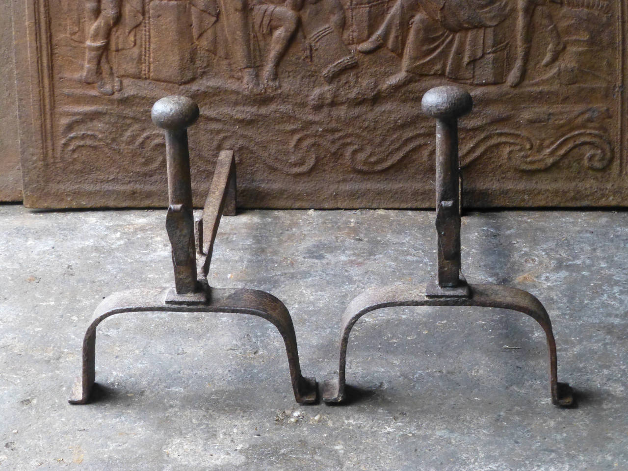 19th Century French Andirons, Firedogs