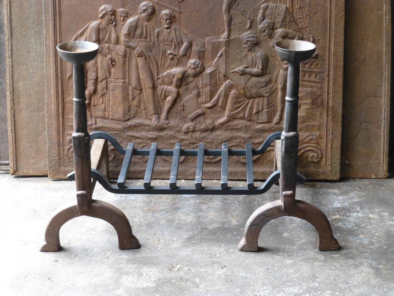French Cast Iron Andirons, Cupdogs 4