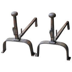 19th Century French Andirons, Firedogs