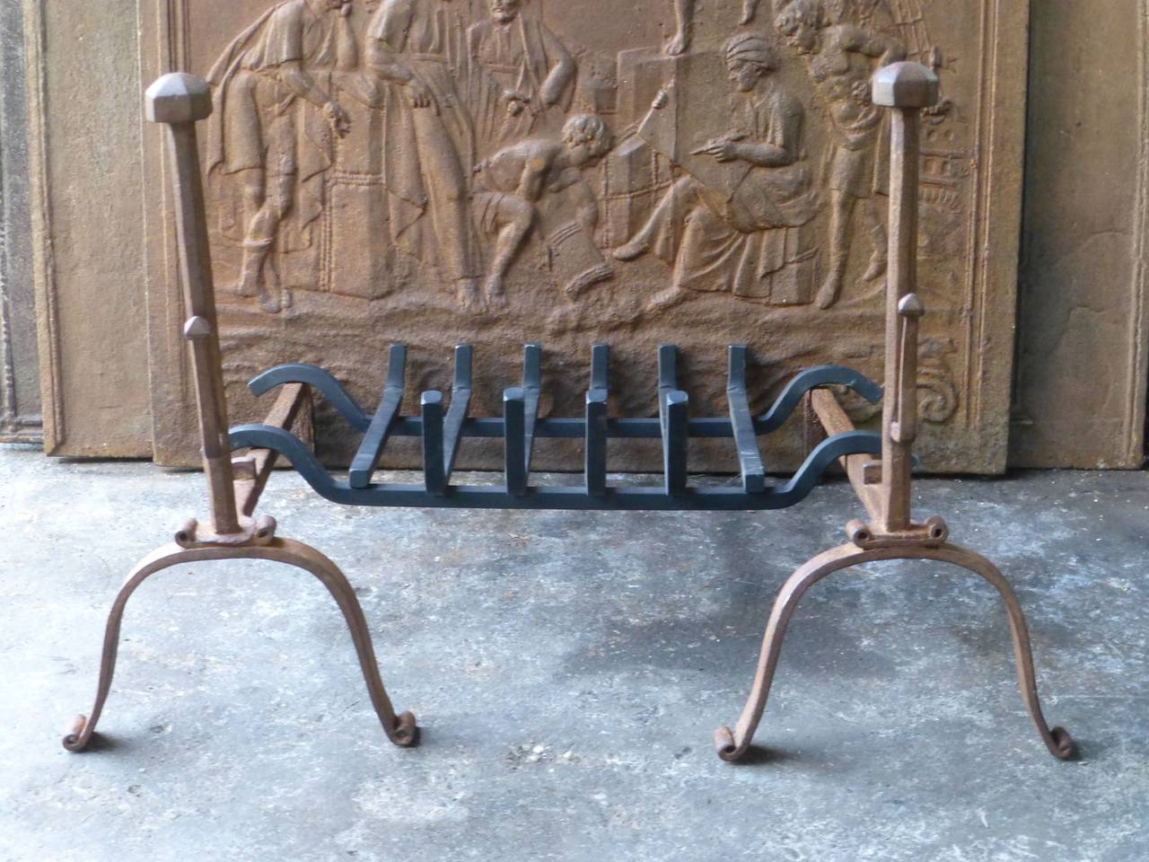 18th Century French Andirons, Firedogs For Sale 1