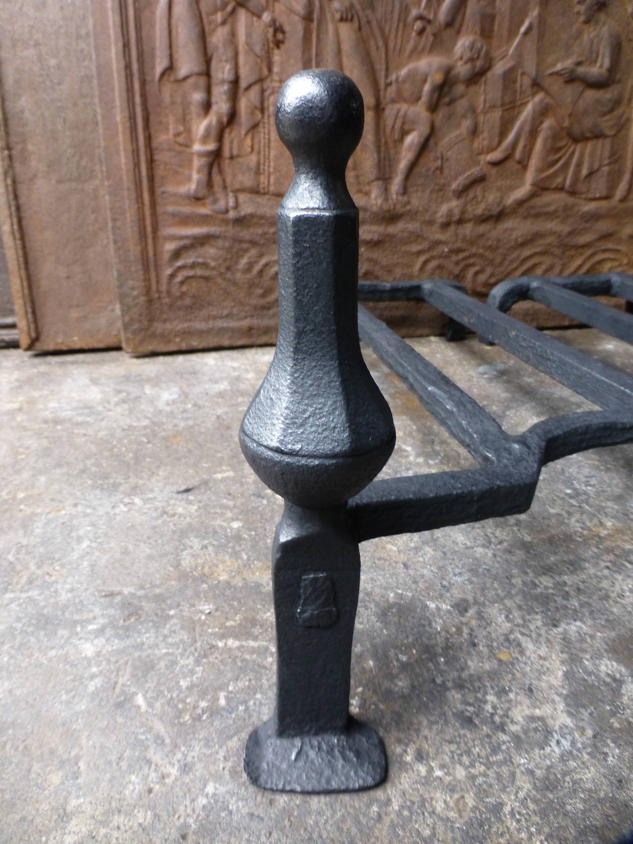 18th Century Wrought Iron Andirons, Firedogs In Good Condition In Amerongen, NL