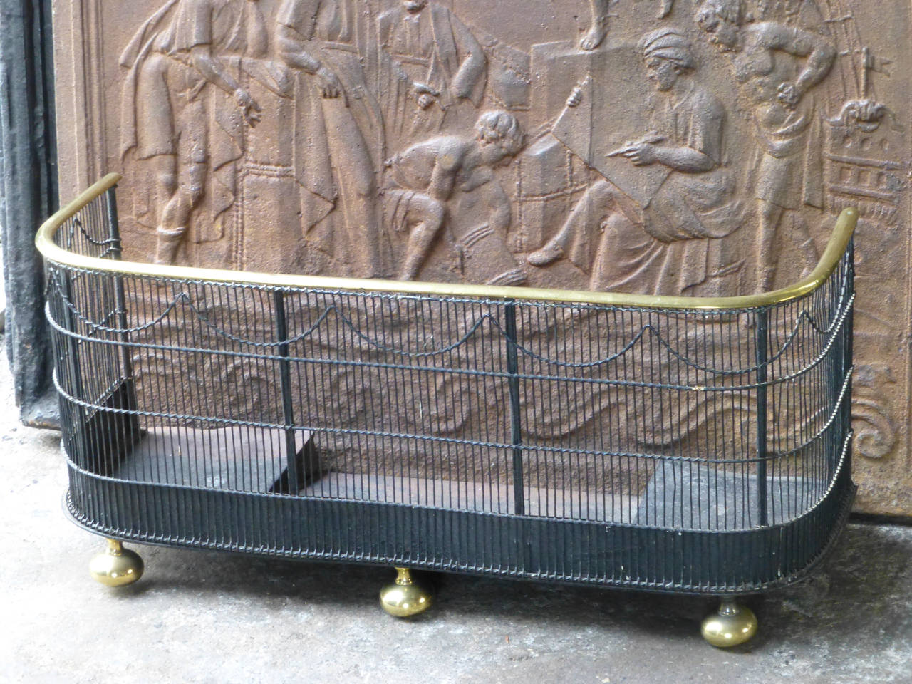 19th Century Brass and Iron Fireguard or Fire Screen