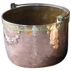 18th Century Polished Copper Log Bin, Wood Basket