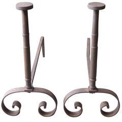 20th C. French Andirons, Firedogs 3