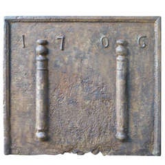 18th Century Pillars of Hercules Fireback Dated 1706
