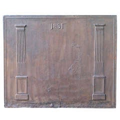 19th Century Pillars Fireback Dated 1831