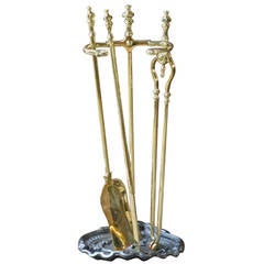 19th Century French Fireplace Tool Set and Stand